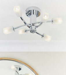 Anson Lighting Soccoro 6Lt Semi Flush Light Finished In Chrome Plate And Frosted Glass - thumbnail 2