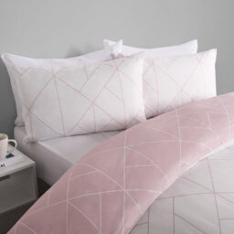 Ohs Geometric Duvet Cover Bedding Set Pillowcase Soft Quilt, Blush - Single - thumbnail 6