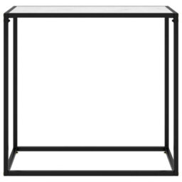 Berkfield Console Table White 80X35X75 Cm Tempered Glass - thumbnail 2