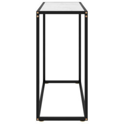 Berkfield Console Table White 80X35X75 Cm Tempered Glass - thumbnail 3