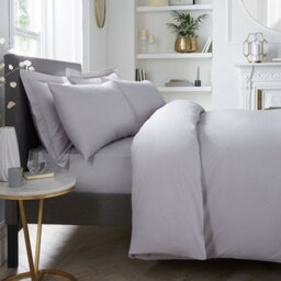 Serene Plain Dyed Soft Touch 32Cm Silver Fitted Bed Sheet - thumbnail 1