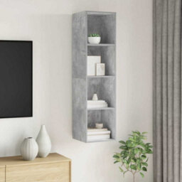 Berkfield Practical Wall-Mounted Tv Cabinet Concrete Grey 37X37X142.5 Cm Engineered Wood - thumbnail 7