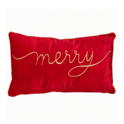 Samuel Alexander 49Cm Red Merry Christmas Cushion With Gold Lettering & Trim - thumbnail 8