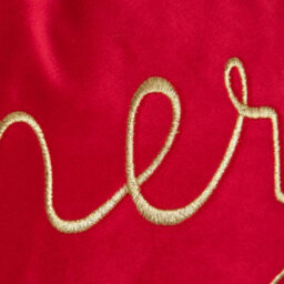 Samuel Alexander 49Cm Red Merry Christmas Cushion With Gold Lettering & Trim - thumbnail 4
