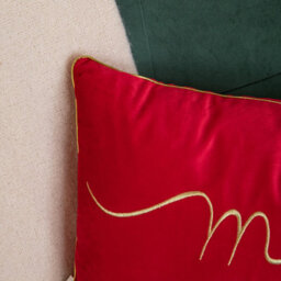 Samuel Alexander 49Cm Red Merry Christmas Cushion With Gold Lettering & Trim - thumbnail 3