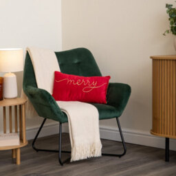 Samuel Alexander 49Cm Red Merry Christmas Cushion With Gold Lettering & Trim - thumbnail 2