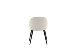 Set Of 2 Cream Velvet Dining Chairs With Black Legs - D57Xw50Xh77Cm, Seat Height 43Cm - thumbnail 8