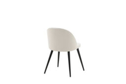 Set Of 2 Cream Velvet Dining Chairs With Black Legs - D57Xw50Xh77Cm, Seat Height 43Cm - thumbnail 9