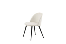 Set Of 2 Cream Velvet Dining Chairs With Black Legs - D57Xw50Xh77Cm, Seat Height 43Cm - thumbnail 4