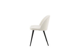 Set Of 2 Cream Velvet Dining Chairs With Black Legs - D57Xw50Xh77Cm, Seat Height 43Cm - thumbnail 5