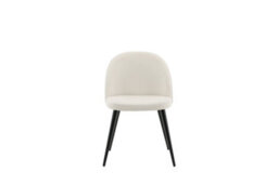 Set Of 2 Cream Velvet Dining Chairs With Black Legs - D57Xw50Xh77Cm, Seat Height 43Cm - thumbnail 2