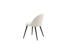 Set Of 2 Cream Velvet Dining Chairs With Black Legs - D57Xw50Xh77Cm, Seat Height 43Cm - thumbnail 6