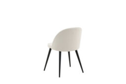 Set Of 2 Cream Velvet Dining Chairs With Black Legs - D57Xw50Xh77Cm, Seat Height 43Cm - thumbnail 7