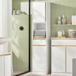 Sobuy Bzr80-W, Bathroom Tall Cabinet Cupboard Bathroom Storage Cabinet,white,w35Xd33Xh170 - thumbnail 2