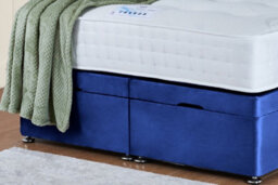 UKBEDFURNITURE Sunrise Plush Blue End Opening Divan Ottoman Bed With 54 Inch Headboard - thumbnail 4