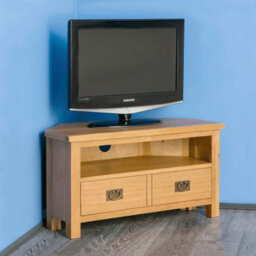 Surrey Oak 90Cm Corner Tv Unit - Fully Assembled By Roseland Furniture - thumbnail 3