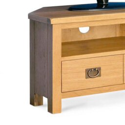 Surrey Oak 90Cm Corner Tv Unit - Fully Assembled By Roseland Furniture - thumbnail 4