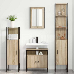 Walplus Bathroom Furniture Set 4 Pcs Sonoma Oak 33 X 33 X 185.5 Cm - thumbnail 4