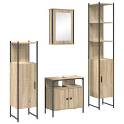 Walplus Bathroom Furniture Set 4 Pcs Sonoma Oak 33 X 33 X 185.5 Cm - thumbnail 2