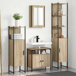 Walplus Bathroom Furniture Set 4 Pcs Sonoma Oak 33 X 33 X 185.5 Cm - thumbnail 1