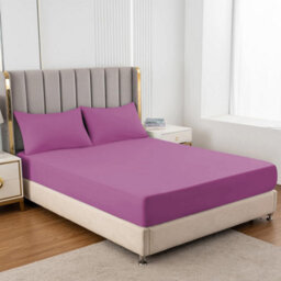 "Ameha Fitted Sheet-40Cm Extra Deep Pocket Elastic Corners Soft Microfiber Fitted Sheet 16"" (Purple, Super King 180X200Cm)" - thumbnail 9