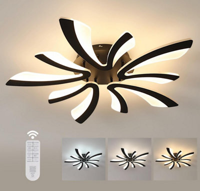 Led Ceiling Light Dimmable With Remote Control 70Cm Black - image 1