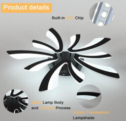 Led Ceiling Light Dimmable With Remote Control 70Cm Black - thumbnail 3