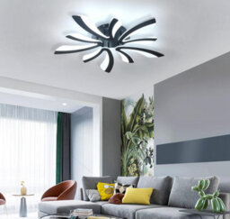 Led Ceiling Light Dimmable With Remote Control 70Cm Black - thumbnail 4