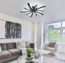 Led Ceiling Light Dimmable With Remote Control 70Cm Black - thumbnail 7