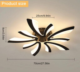 Led Ceiling Light Dimmable With Remote Control 70Cm Black - thumbnail 2