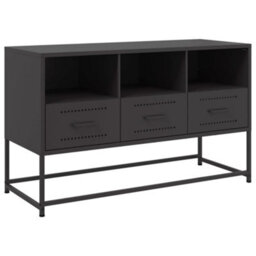 Berkfield Tv Cabinet Black 100.5X39X60.5 Cm Steel - thumbnail 2