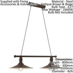Vintage-Inspired Ceiling Pendant And Wall Light Set With Antique Metal Shade - thumbnail 2