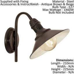 Vintage-Inspired Ceiling Pendant And Wall Light Set With Antique Metal Shade - thumbnail 3