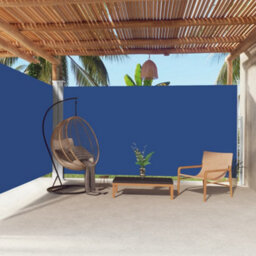 Walplus Retractable Side Awning Garden Sun Shade Canopy Gazebo For Back Door, Porch, Patio Blue 200X600 Cm