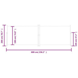 Walplus Retractable Side Awning Garden Sun Shade Canopy Gazebo For Back Door, Porch, Patio Blue 200X600 Cm - thumbnail 8