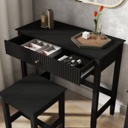 Melody Maison Dressing Table & Stool Set - Hales Black Range - thumbnail 3