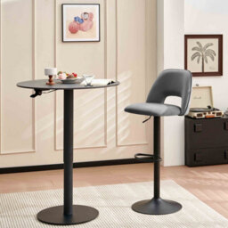 Sonara Adjustable Upholstered Velvet Bar Stools With Gas-Lift, Swivel And Footrest - thumbnail 2
