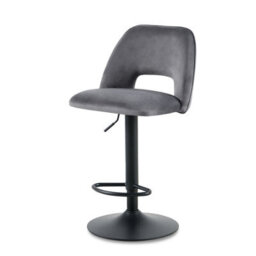 Sonara Adjustable Upholstered Velvet Bar Stools With Gas-Lift, Swivel And Footrest - thumbnail 8