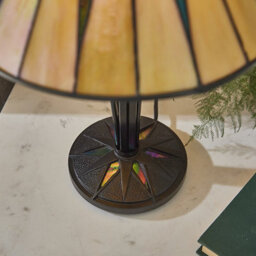 Luminosa Lighting Luminosa Dark 1 Light Small Table Lamp Black, Tiffany Style Glass, E14 - thumbnail 4