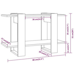 Berkfield Book Cabinet/room Divider Grey Sonoma 80X30X51 Cm - thumbnail 7