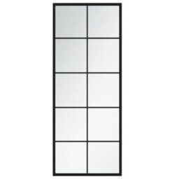 Berkfield Wall Mirror Black 100X40 Cm Metal - thumbnail 2