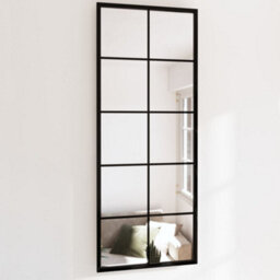 Berkfield Wall Mirror Black 100X40 Cm Metal - thumbnail 1