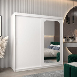 Arte Uppsala T2 Sliding Door Wardrobe 200Cm In White - Bright, Mirrored Storage For Contemporary Spaces - thumbnail 1