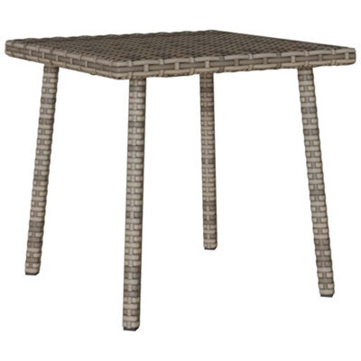 Walplus Garden Coffee Table Rectangular Grey 40X40X37 Cm Poly Rattan - image 1