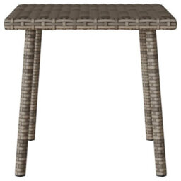 Walplus Garden Coffee Table Rectangular Grey 40X40X37 Cm Poly Rattan - thumbnail 4