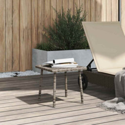 Walplus Garden Coffee Table Rectangular Grey 40X40X37 Cm Poly Rattan - thumbnail 3