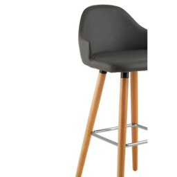 Orsina Grey Faux Leather Bar Stool, Comfortable Seating Leather Barseat, Leather Kitchen Bar Stool - thumbnail 5