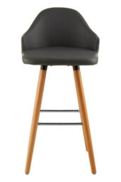 Orsina Grey Faux Leather Bar Stool, Comfortable Seating Leather Barseat, Leather Kitchen Bar Stool - thumbnail 7