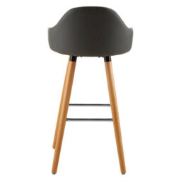 Orsina Grey Faux Leather Bar Stool, Comfortable Seating Leather Barseat, Leather Kitchen Bar Stool - thumbnail 4