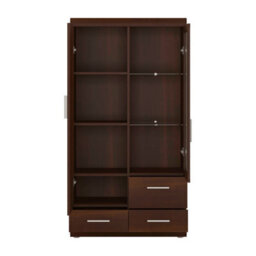Wyld Haus Sonderborg Dark Mahogany Display Cabinet 2 Doors 3 Drawers 1520 X 800 X 378 mm - thumbnail 5